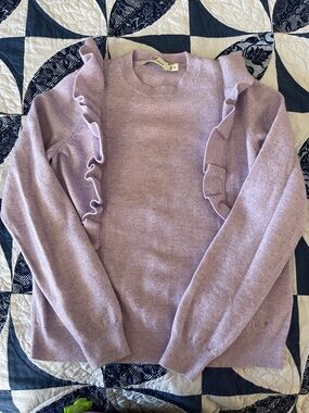 Vineyard Vines Girls Lavender Ruffle Sweater